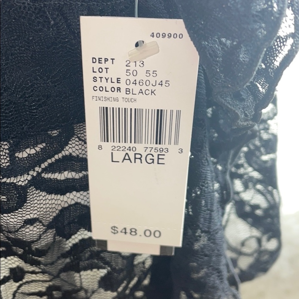 AB Studio Black Sheer Top with Cami Size L - Picture 4 of 14